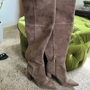 Louise et Cie Over the Knee Beige Suede Boots